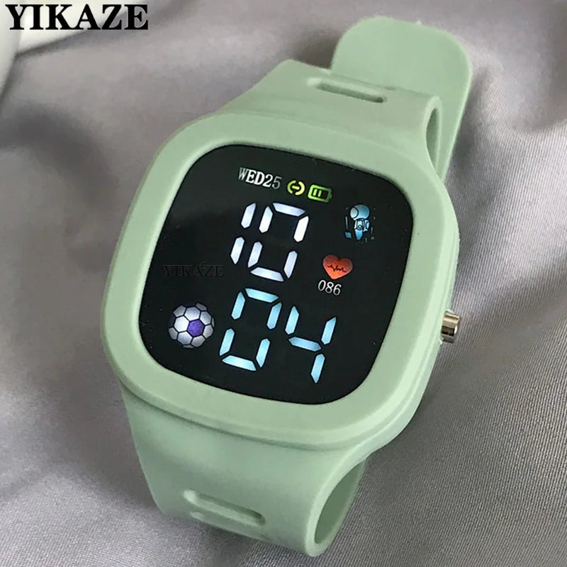 LED Digital Sports Watch with Square Dial and Waterproof Silicone Strap
