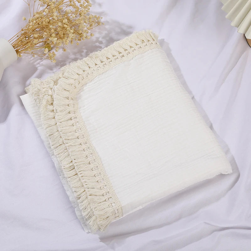 Cute Bear Cotton Muslin Baby Swaddle Blanket