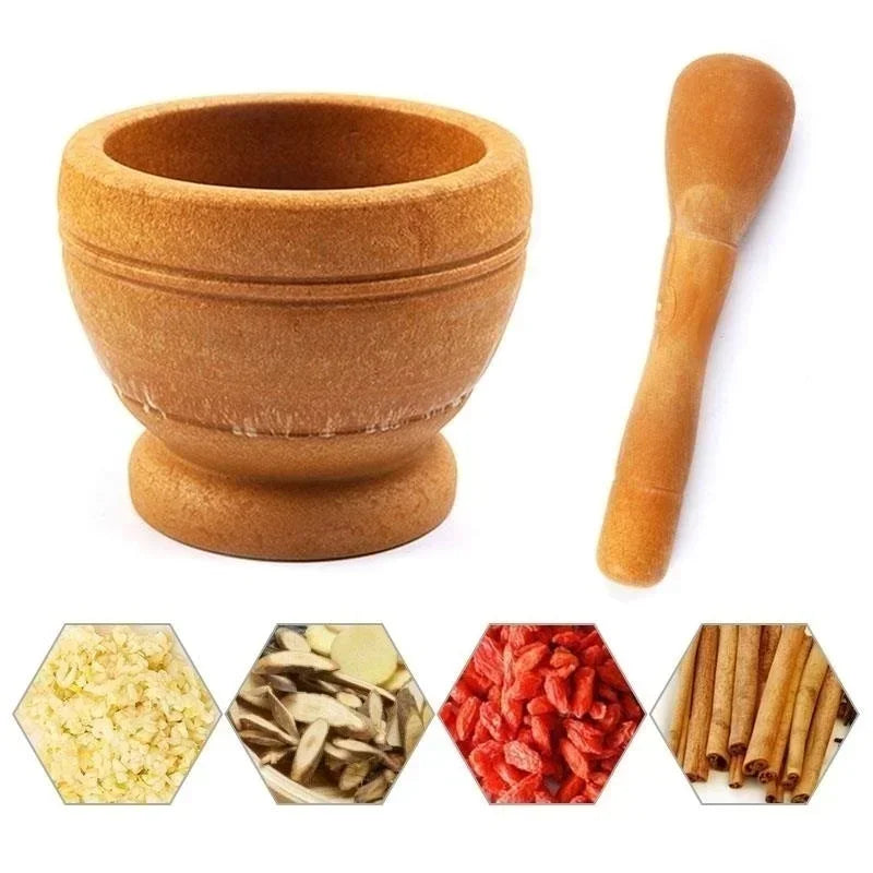 Resin Mortar and Pestle Bowl for Garlic, Herbs and Spice Grinding