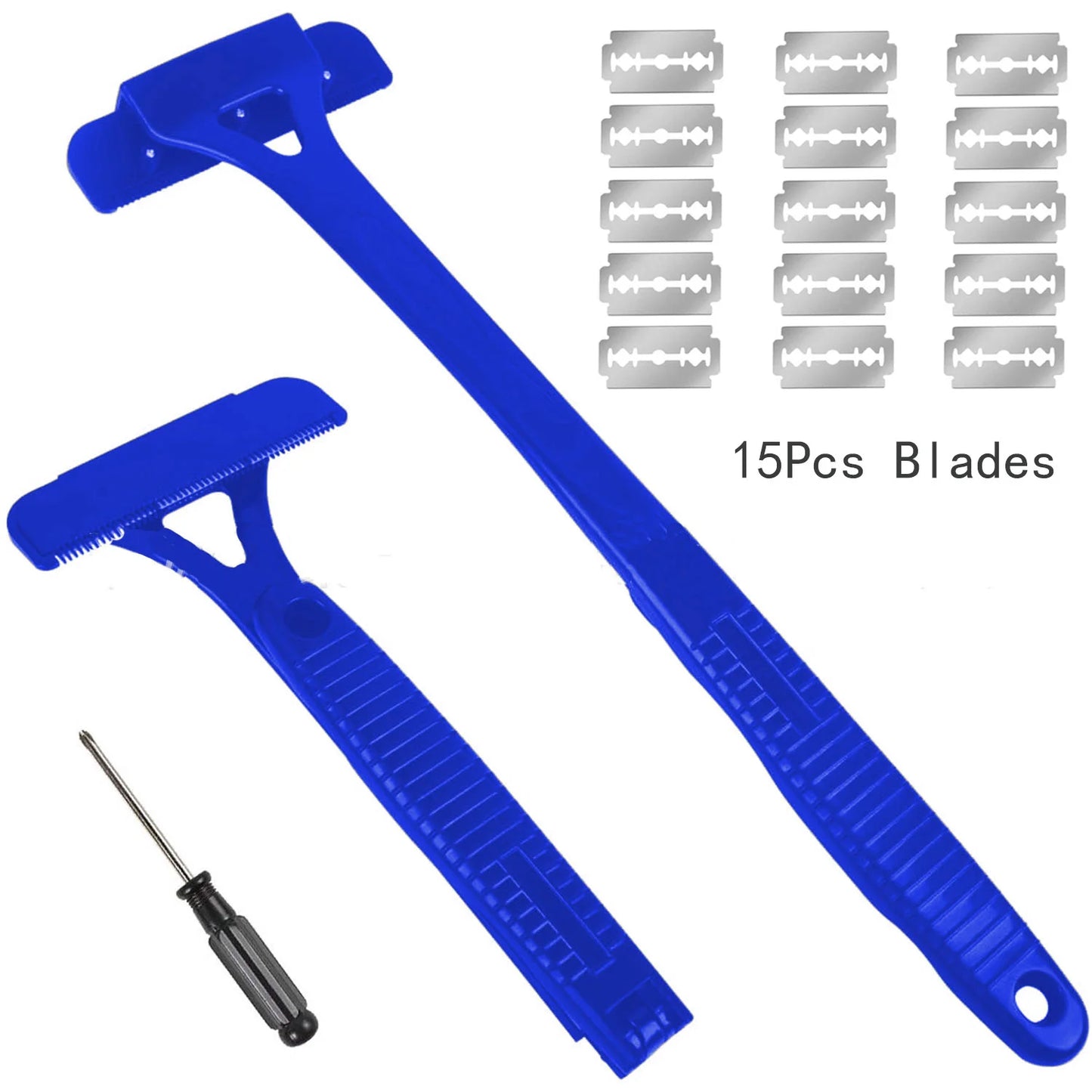 Men Long Handle Foldable Back and Body Shaver with 5 Replacement Blades