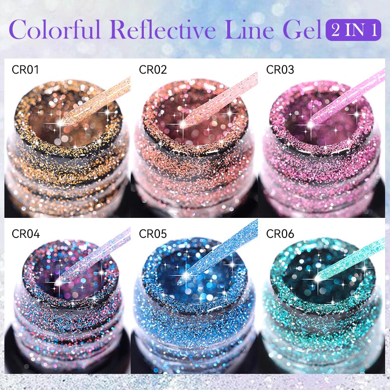 LILYCUTE 5ml Reflective Glitter Nail Liner Gel - Sparkle Art Polish