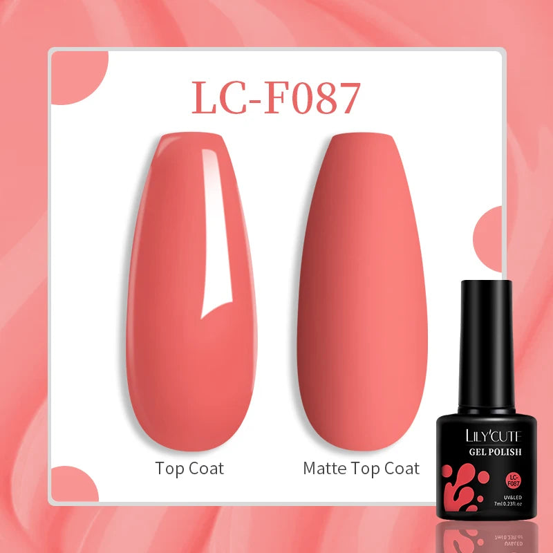 LILYCUTE 7ml UV LED Gel Nail Polish with 129 Color Options