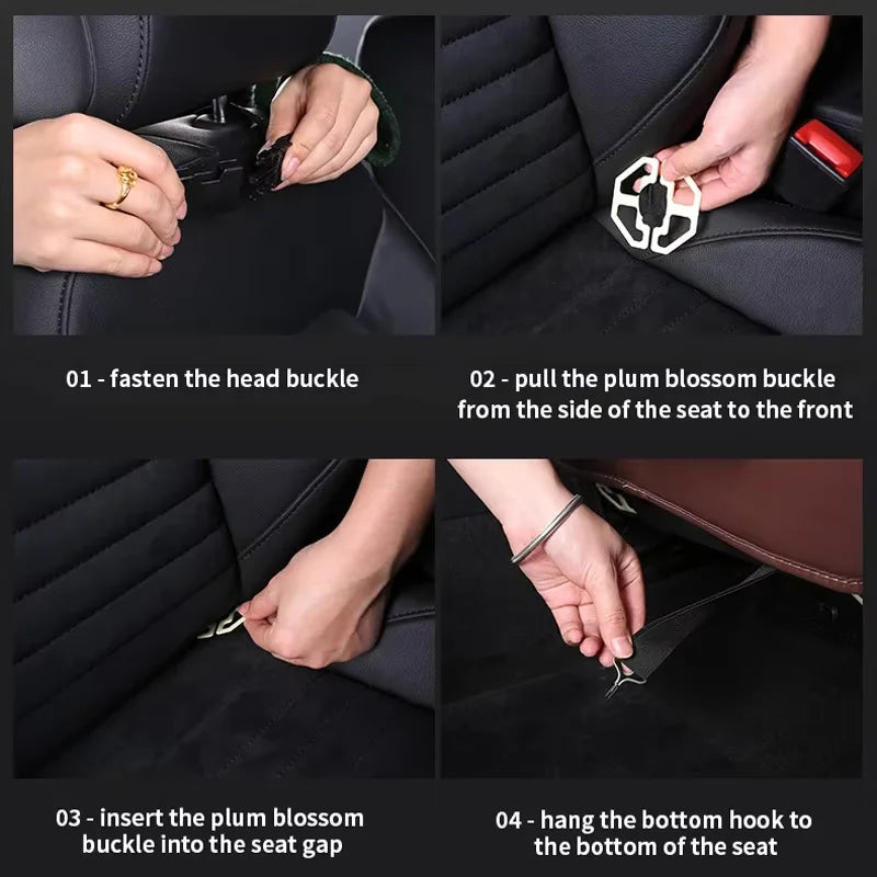 PU Car Seat Back Organizer with Foldable Tray - Travel Storage Pocket