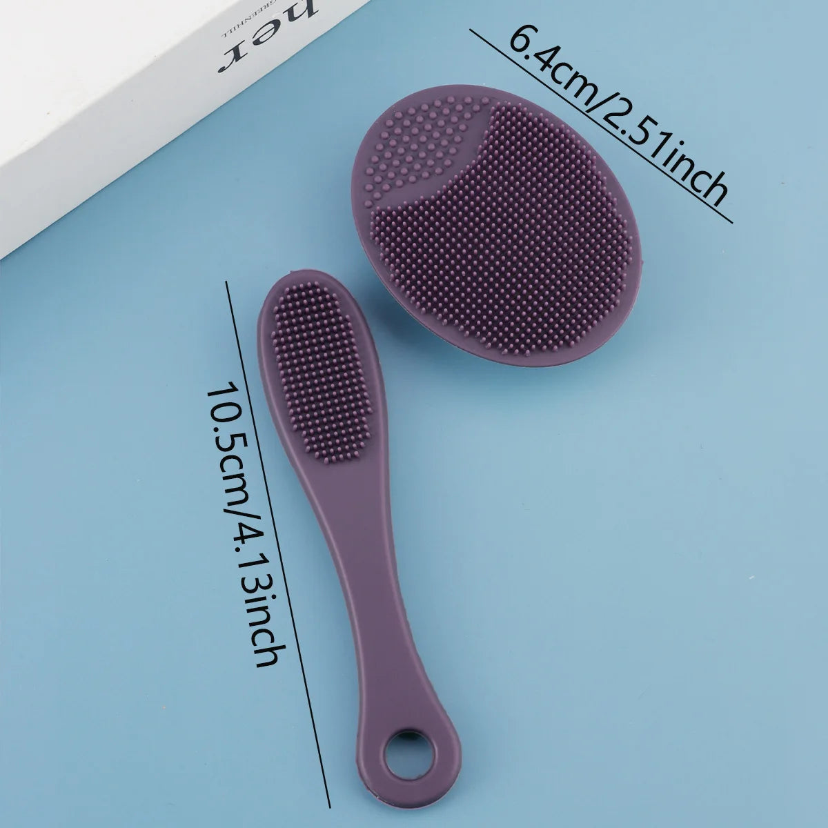 2-Piece Silicone Facial Cleansing Brush Set - Blackhead Removal Tool