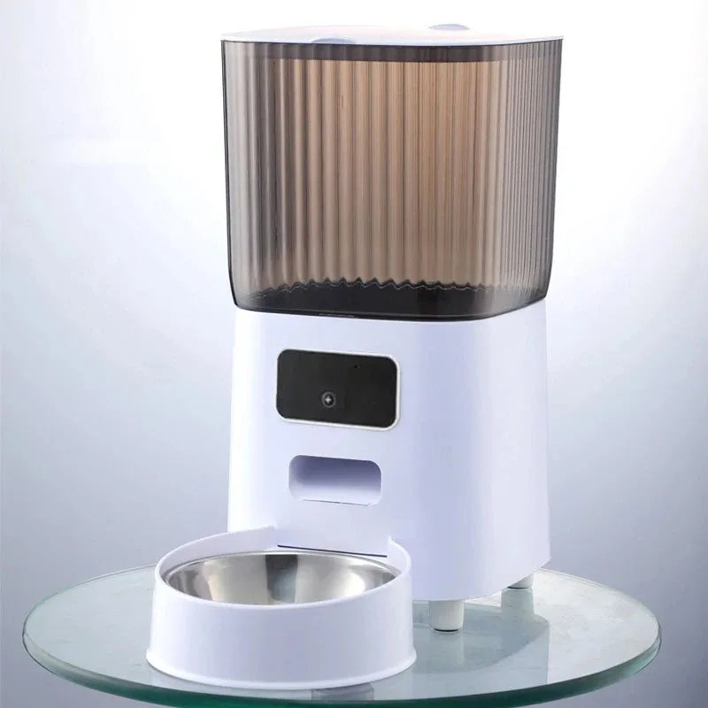5L Smart Automatic Cat Feeder with Camera, Double Bowls & Voice Recorder