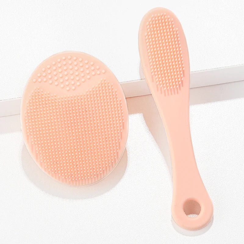 2-Piece Silicone Facial Cleansing Brush Set - Blackhead Removal Tool