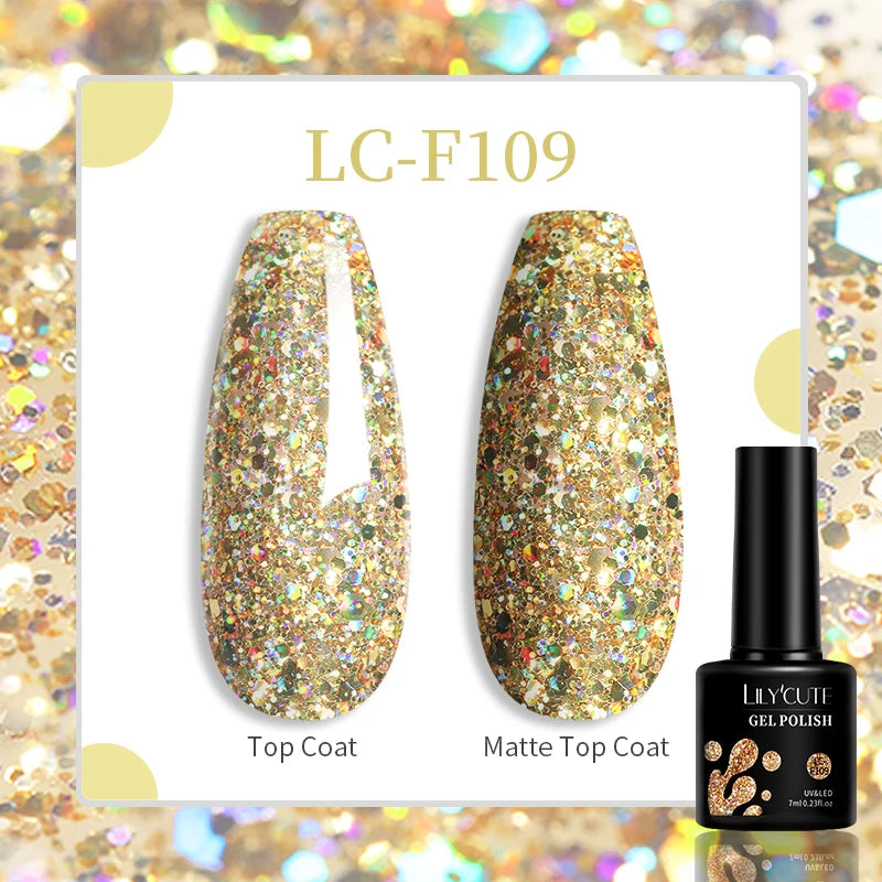 LILYCUTE 7ml UV LED Gel Nail Polish with 129 Color Options