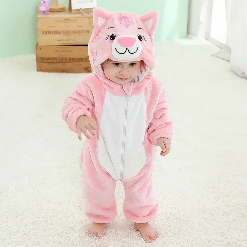 Baby Winter Lion Animal Hooded Romper