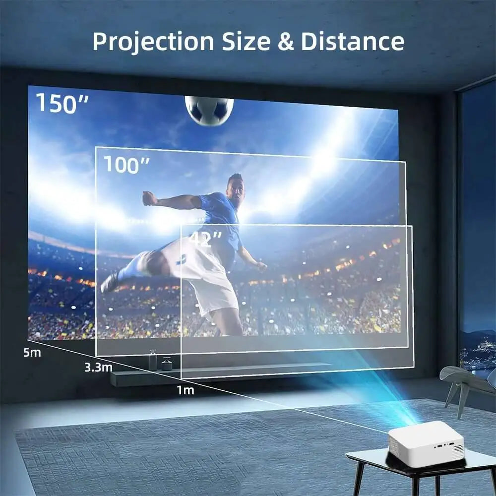 Touyinger L9 1080P Mini Projector with 15000 Lumens and 40-150 Inch Display