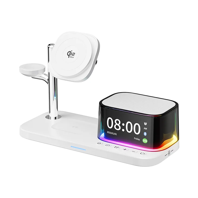 Magnetic Wireless Charger with Bluetooth Speaker Stand