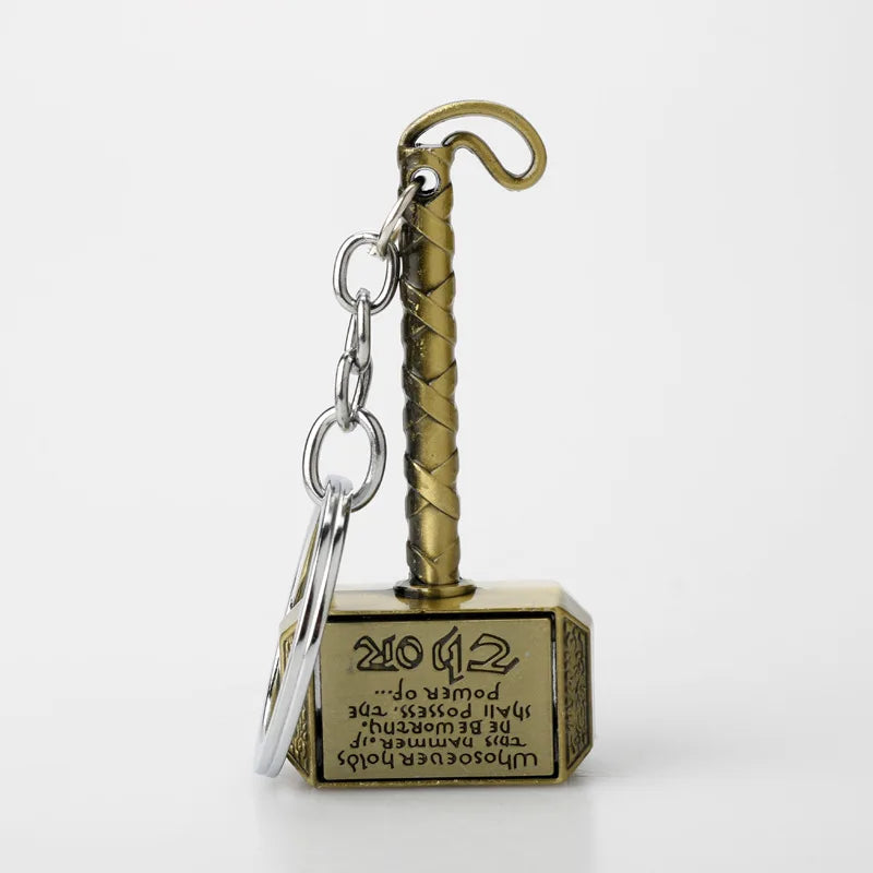 Thor Hammer Bottle Opener Keychain - Metal Fan Gift Holder