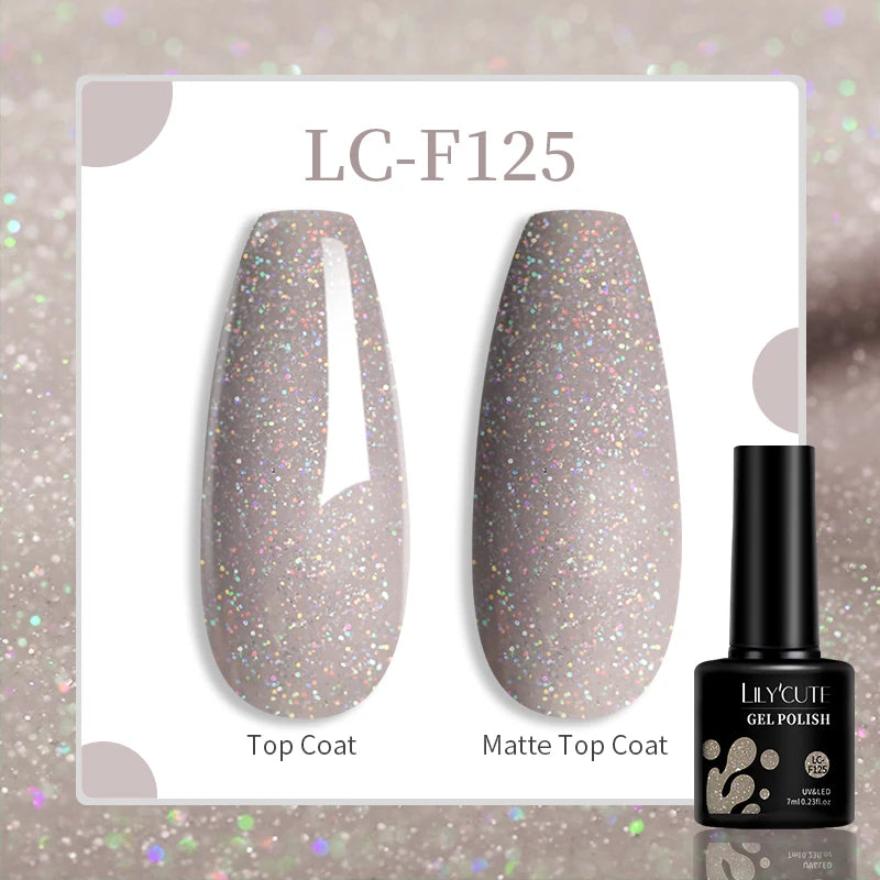 LILYCUTE 7ml UV LED Gel Nail Polish with 129 Color Options
