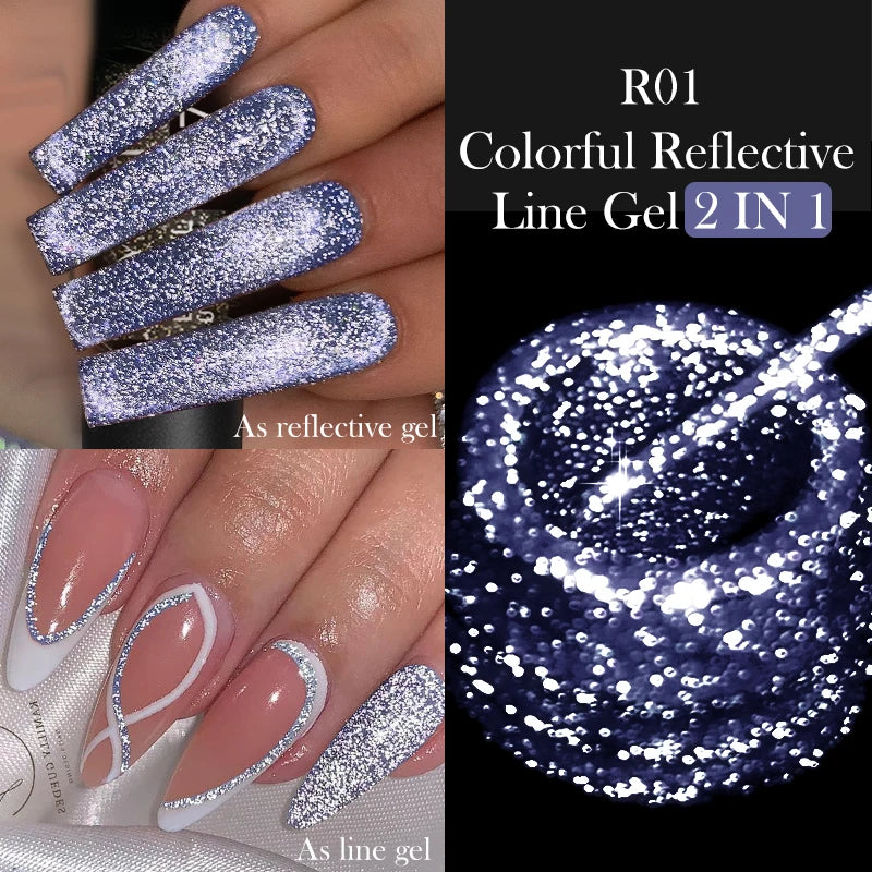 LILYCUTE 5ml Reflective Glitter Nail Liner Gel - Sparkle Art Polish