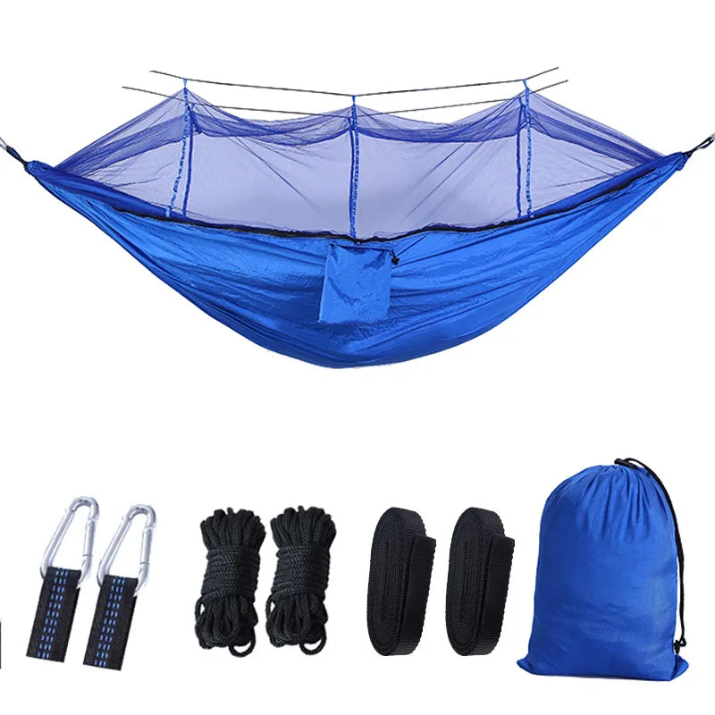 Portable Camping Hammock with Mosquito Net and 210T Nylon Fabric