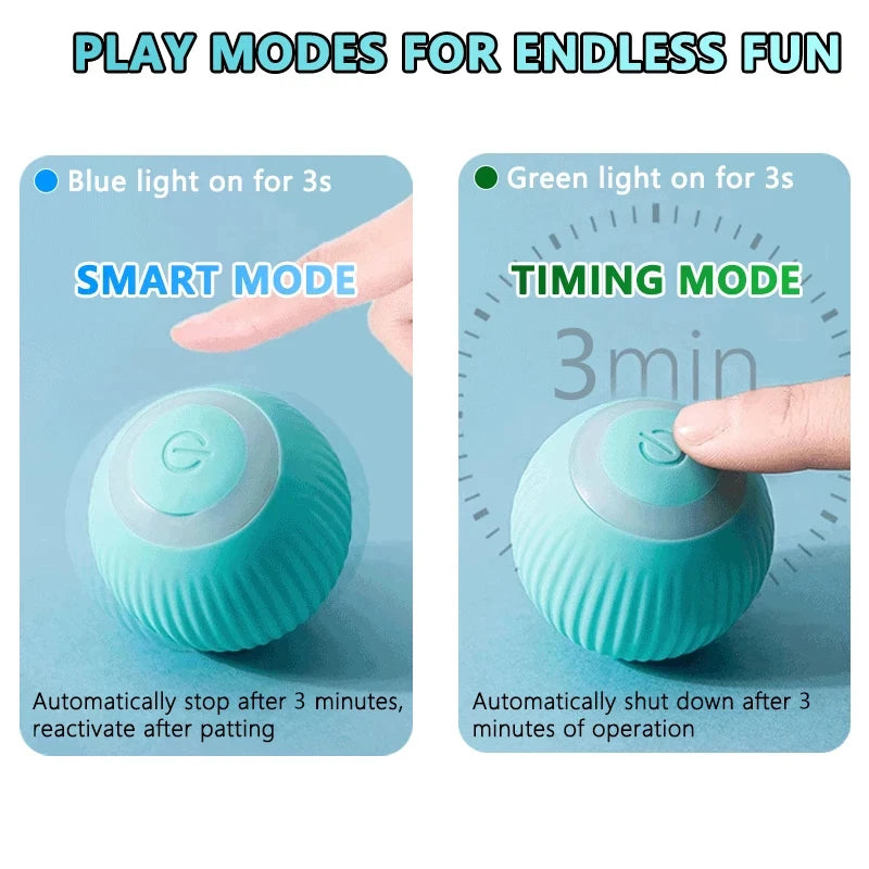 Smart Automatic Rolling Cat Ball Toy with Silicone Body & Type-C Cable