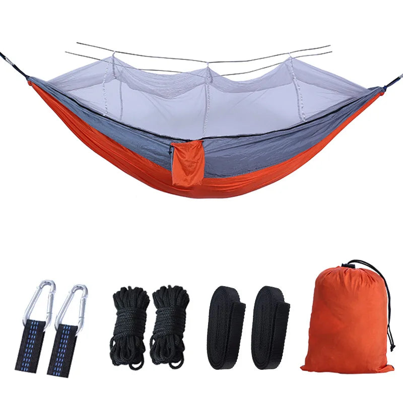 Portable Camping Hammock with Mosquito Net and 210T Nylon Fabric