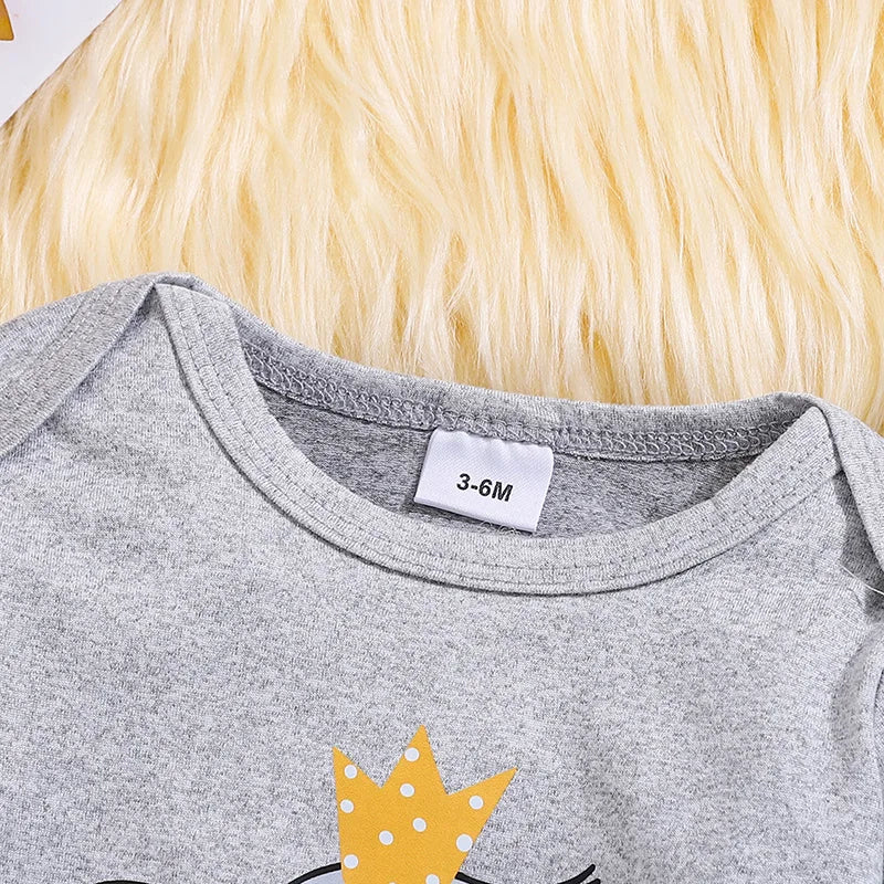 Baby Fall Romper Pants and Hat Outfit Set