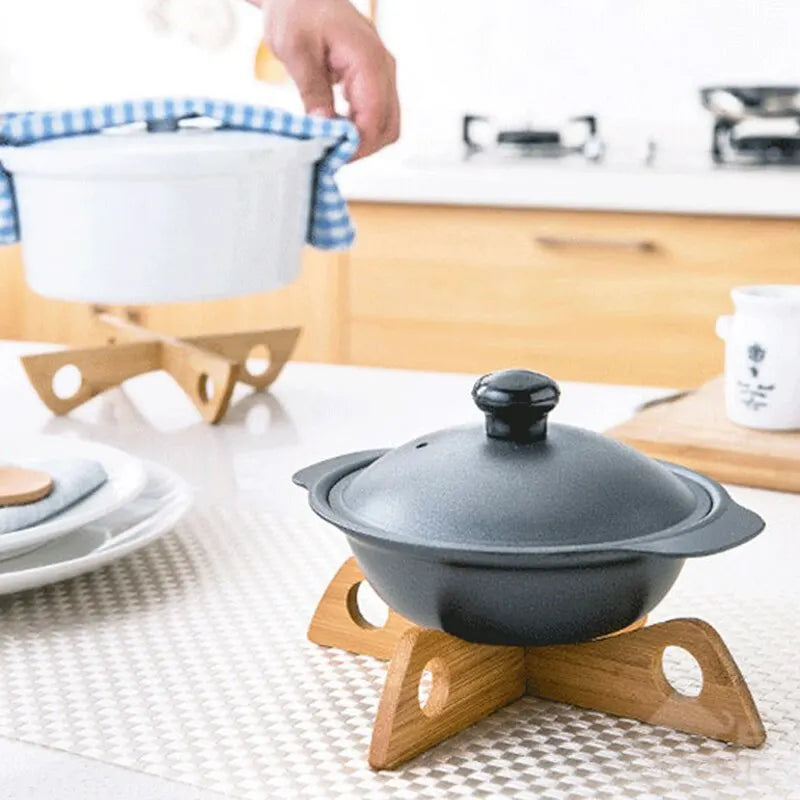 Removable Wooden Cross Trivet and Anti-Heat Table Mat