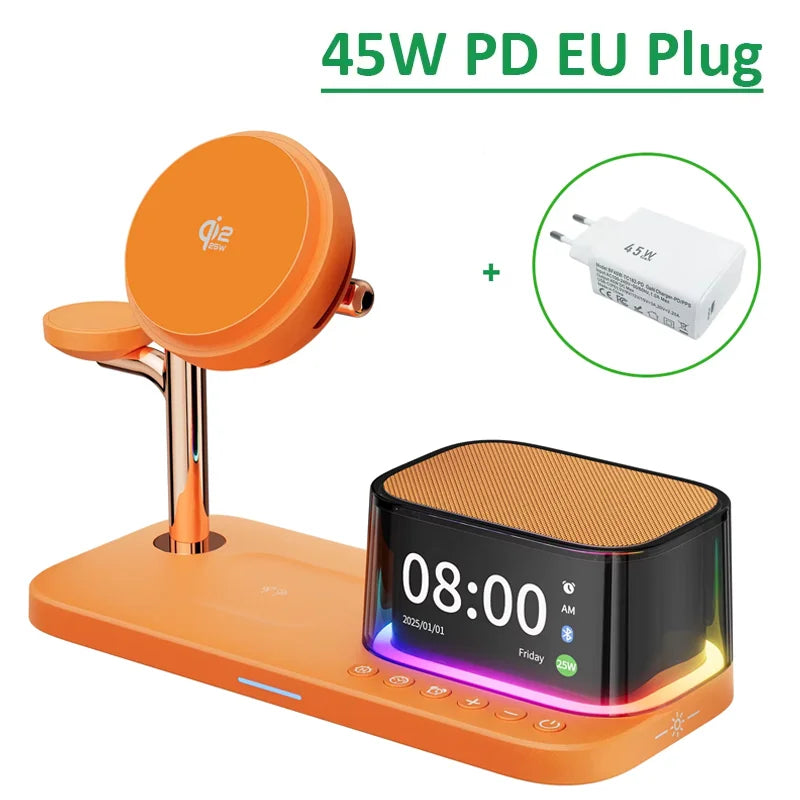 Magnetic Wireless Charger with Bluetooth Speaker Stand