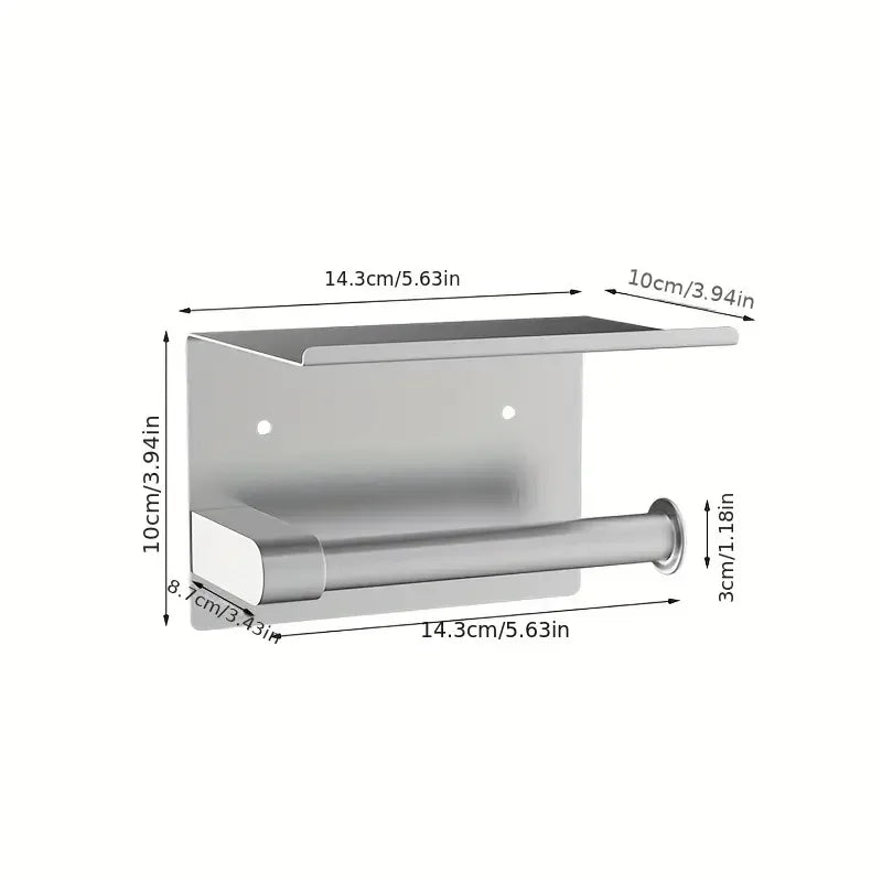 No-Drill Stainless Steel Bathroom Toilet Paper Holder