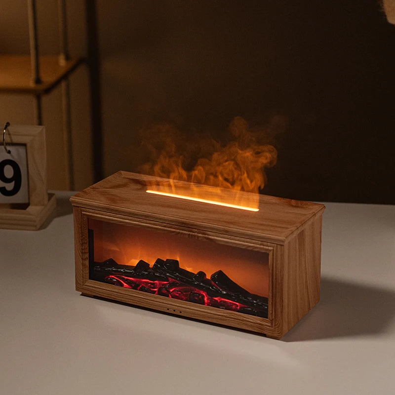 Mini Flame Aroma Diffuser - 7-Color Fireplace Humidifier