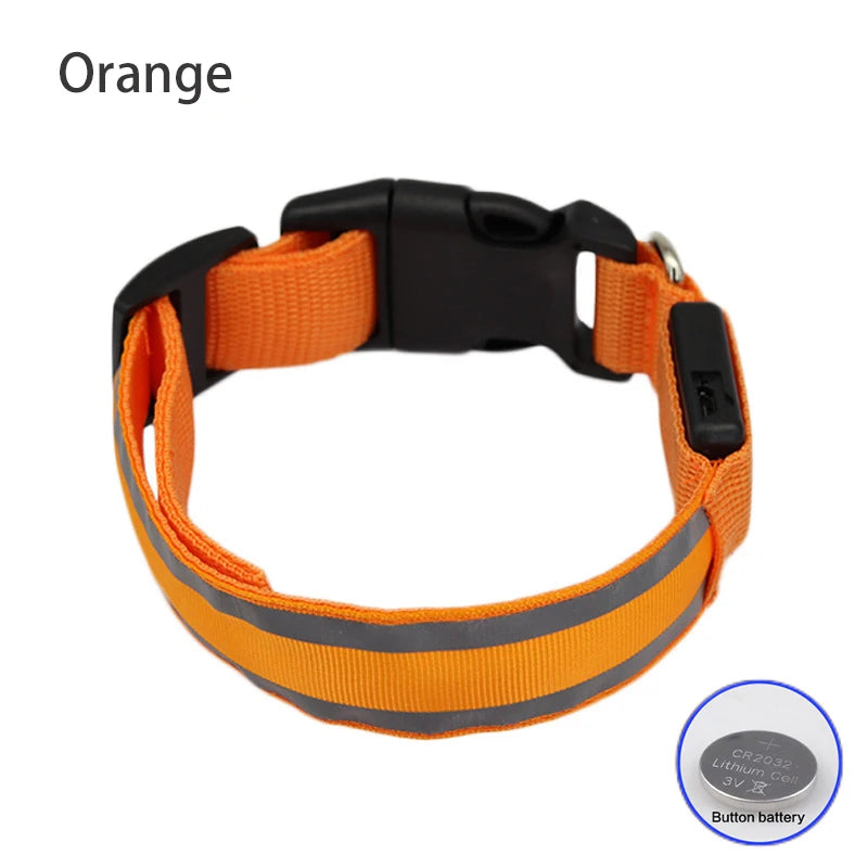 Rechargeable LED Reflective Dog Collar Light for Night Safety