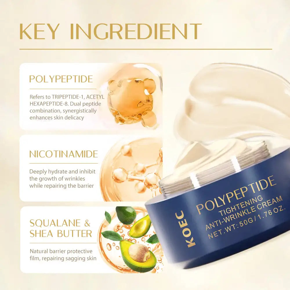 KOEC 50g Polypeptide Anti-Wrinkle Face Cream with Squalane and Shea Butter