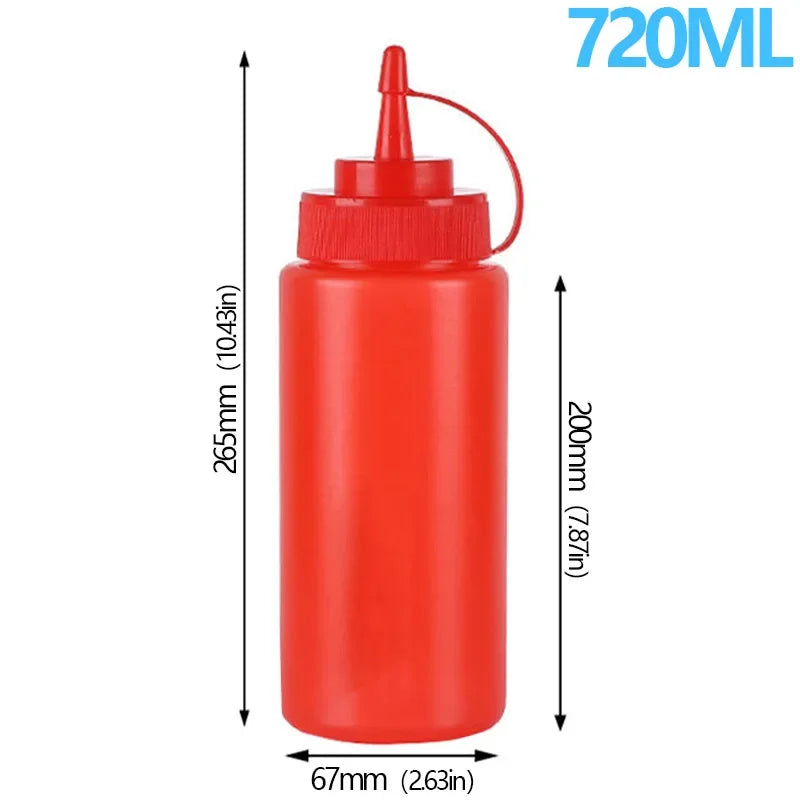 Large Squeeze Condiment Bottle with Nozzle for Sauces and Oils