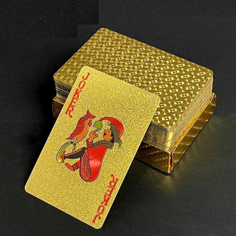 24K Gold Foil Waterproof Plastic Playing Cards Gift Deck