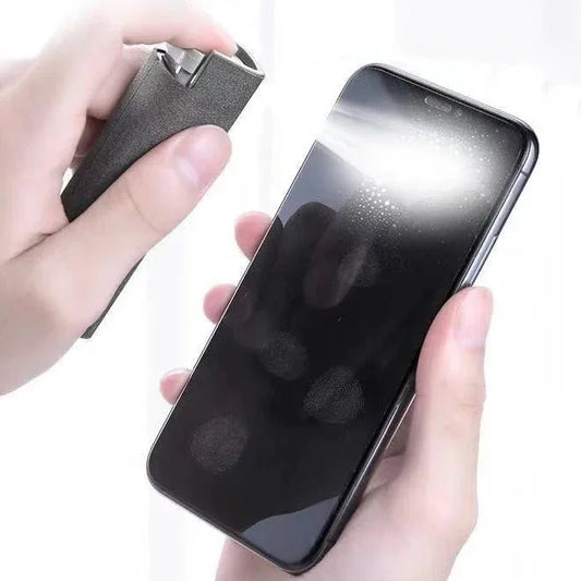 2-in-1 Microfiber Screen Cleaner Spray Bottle for Phones & Glasses