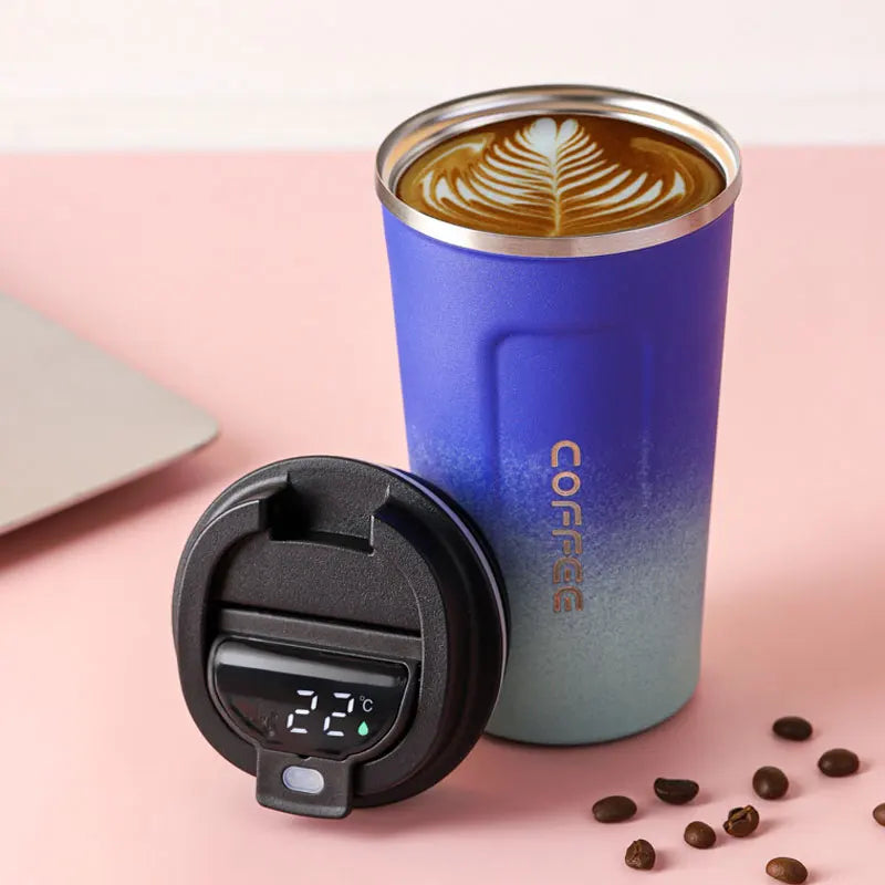 Smart Stainless Steel Travel Tumbler with Temperature Display and Vacuum Insulation