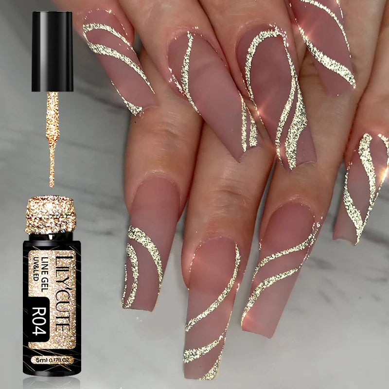 LILYCUTE 5ml Reflective Glitter Nail Liner Gel - Sparkle Art Polish