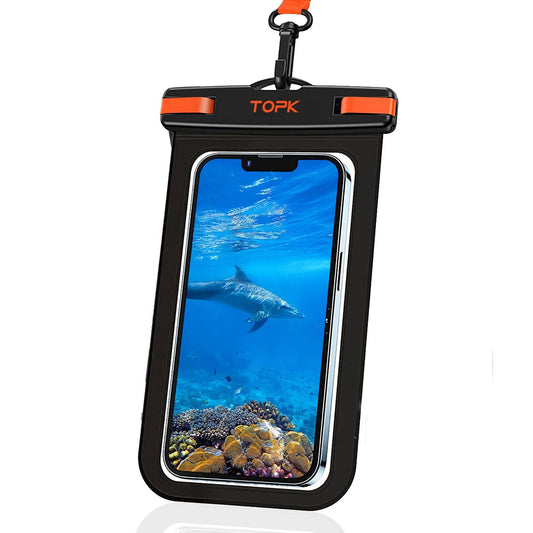 TOPK E01 IPX8 Waterproof Phone Pouch with Lanyard for 7-Inch Phones