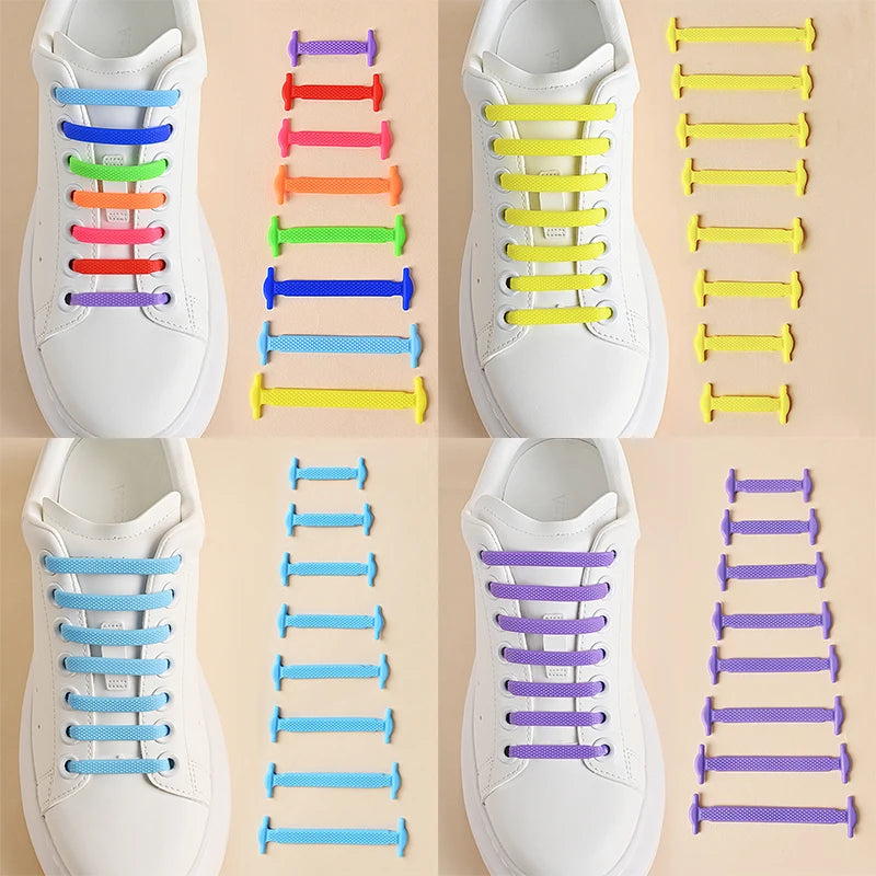 16-Piece No-Tie Silicone Shoelaces Set