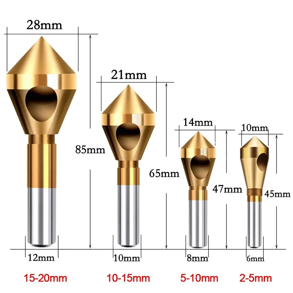 HSS Titanium 90 Degree Deburring Countersink Drill Bit