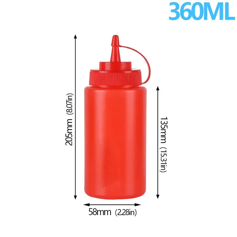 Large Squeeze Condiment Bottle with Nozzle for Sauces and Oils