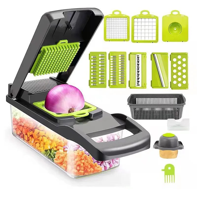 14-Piece Multifunctional Vegetable Grater and Dicing Slicer Set