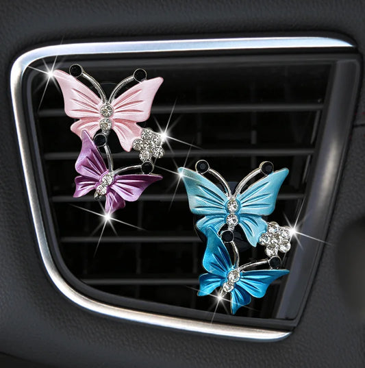 Butterfly Car Air Vent Freshener - Crystal Fragrance Outlet Clip