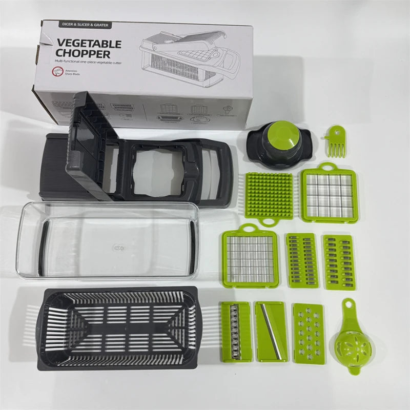 14-Piece Multifunctional Vegetable Grater and Dicing Slicer Set