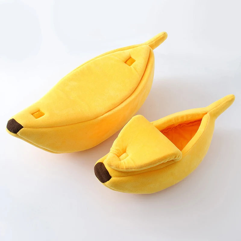 Cozy Banana Cat Bed House for Winter