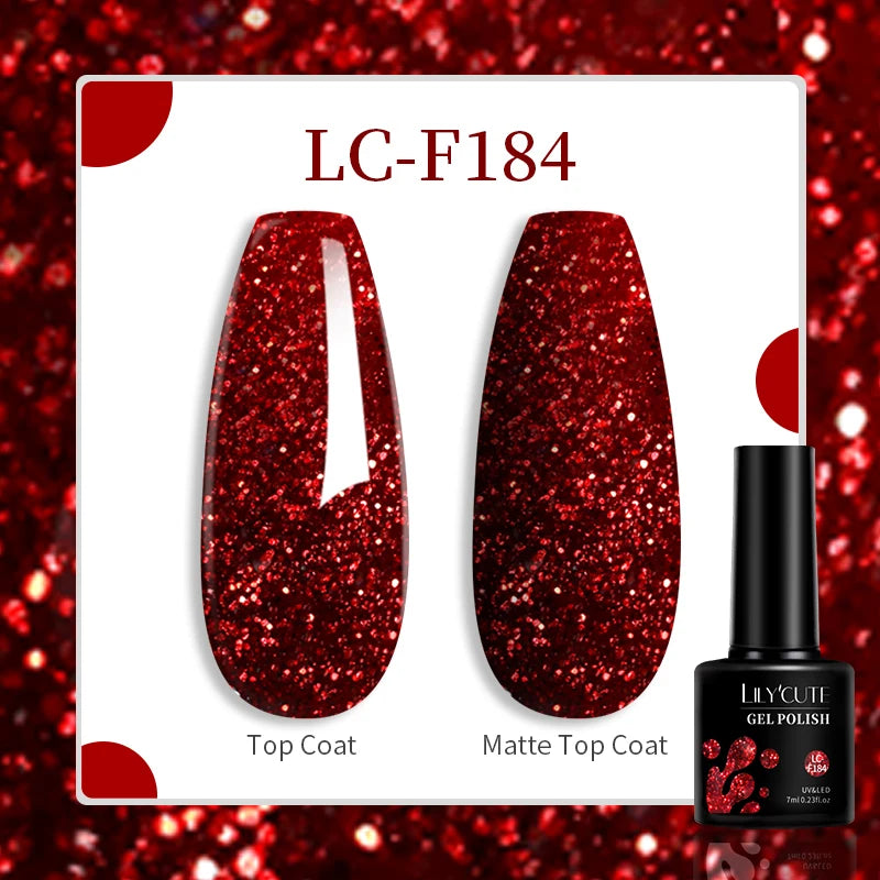LILYCUTE 7ml UV LED Gel Nail Polish with 129 Color Options