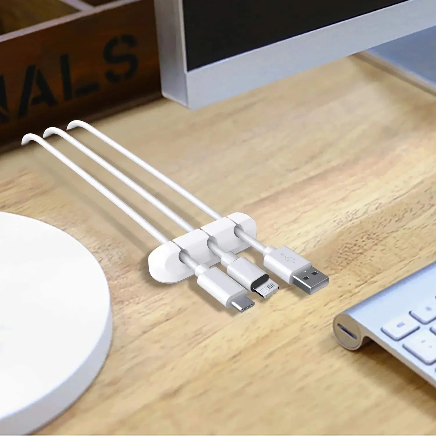 NNBILI Silicone Cable Organizer Clip for USB, Mouse, and Headphone Wires