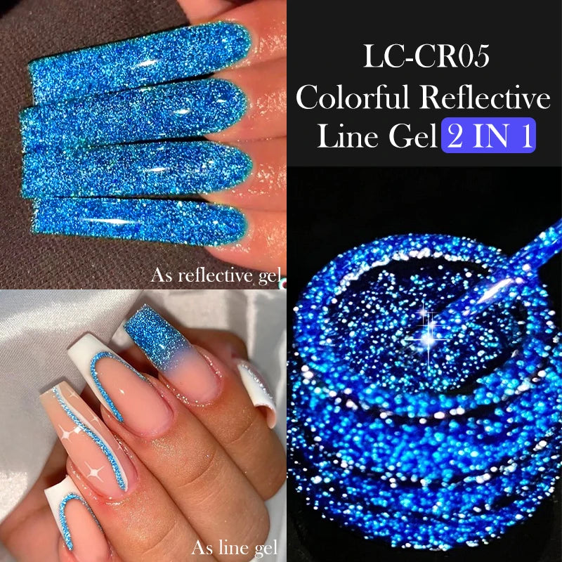 LILYCUTE 5ml Reflective Glitter Nail Liner Gel - Sparkle Art Polish