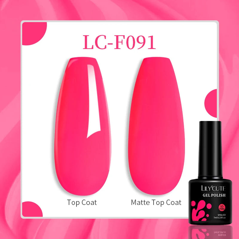 LILYCUTE 7ml UV LED Gel Nail Polish with 129 Color Options