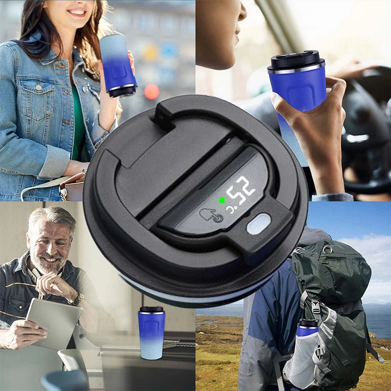 Smart Stainless Steel Travel Tumbler with Temperature Display and Vacuum Insulation