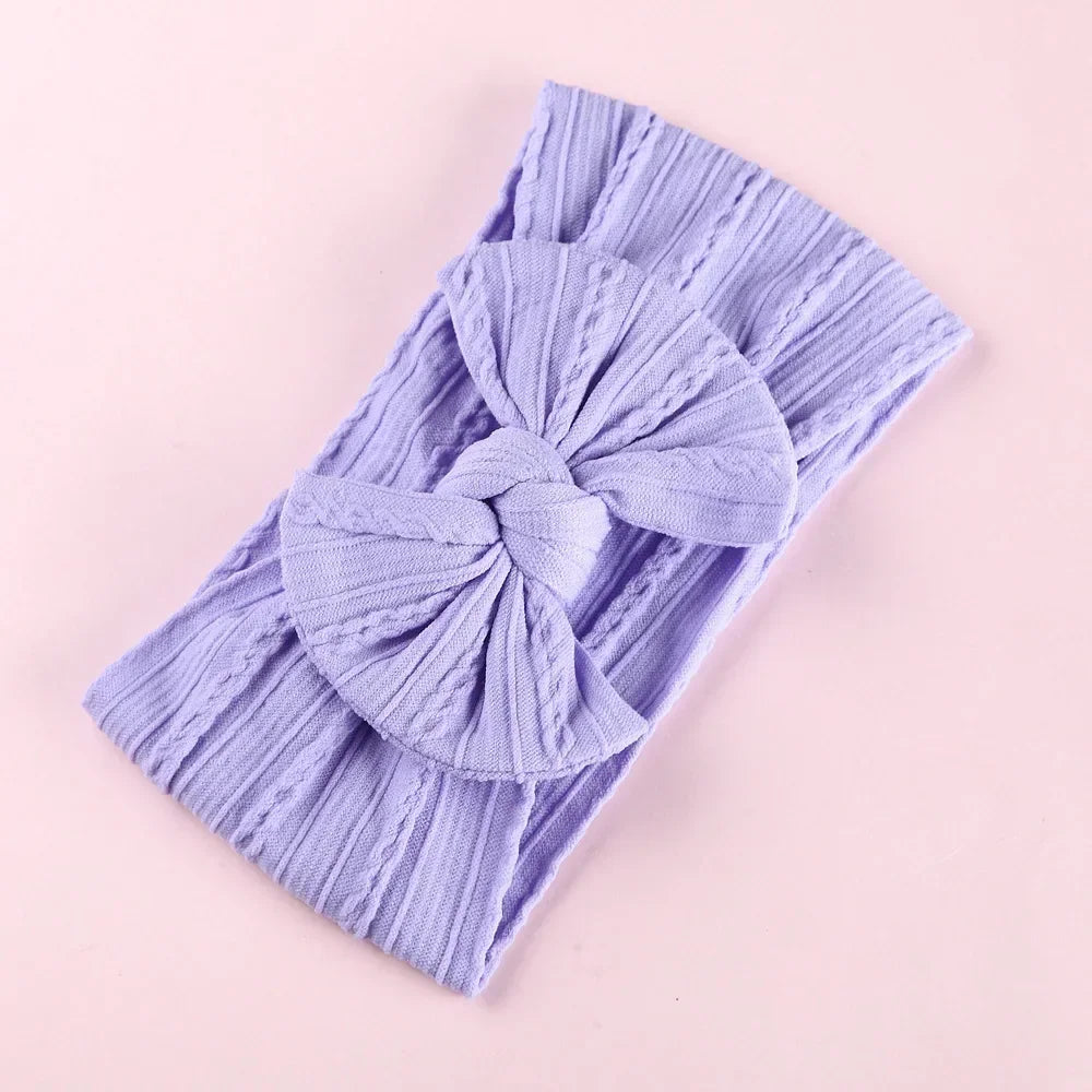 Elastic Jacquard Bow Headband for Newborn Baby Girls