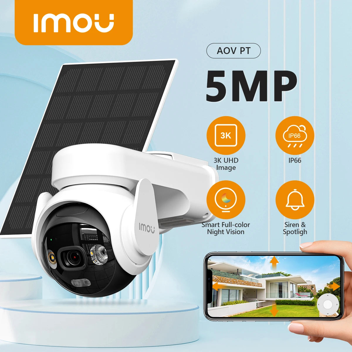 IMOU 5MP Solar Outdoor PTZ Security Camera with 4G and WiFi
