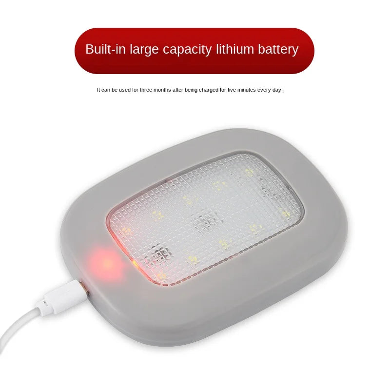 USB Magnetic Car Ceiling Reading Light - 10 LED Dome Lamp