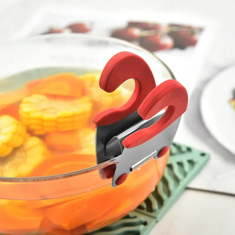 Silicone Anti-Scald Pot Spoon Holder Clip for Cooking Utensils