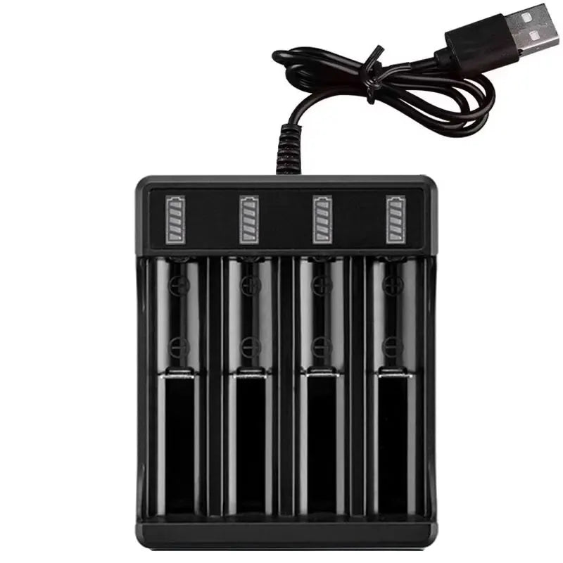 18650 Rechargeable Lithium Battery Charger with 1, 2, or 4 Slot Options